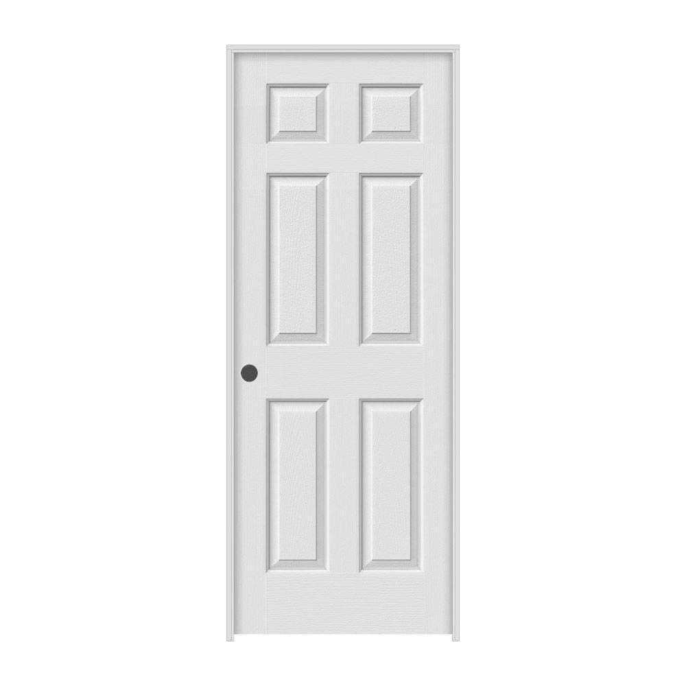 RELIABILT 80-in 6-panel Hollow Core Primed Molded Composite Right Hand Inswing/Outswing Single Prehung Interior Door