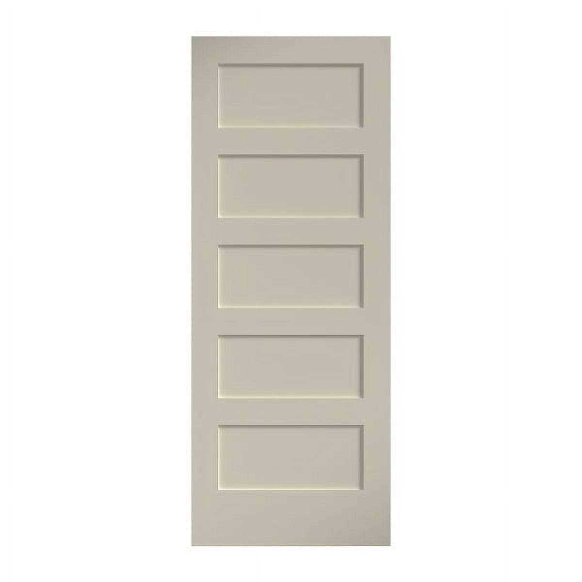 EightDoors 5-Panel Shaker White Primed Solid Wood Core Door