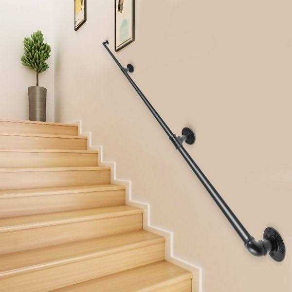 VEVOR Pipe Stair Handrail Staircase Handrail 440LBS Load Capacity Carbon Steel Pipe Handrail - Image 3
