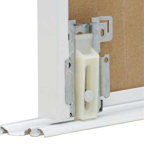 TRUporte 80 in. 108 Series Primed 2 Panel Square Top Design Primed MDF Sliding Door - Image 3