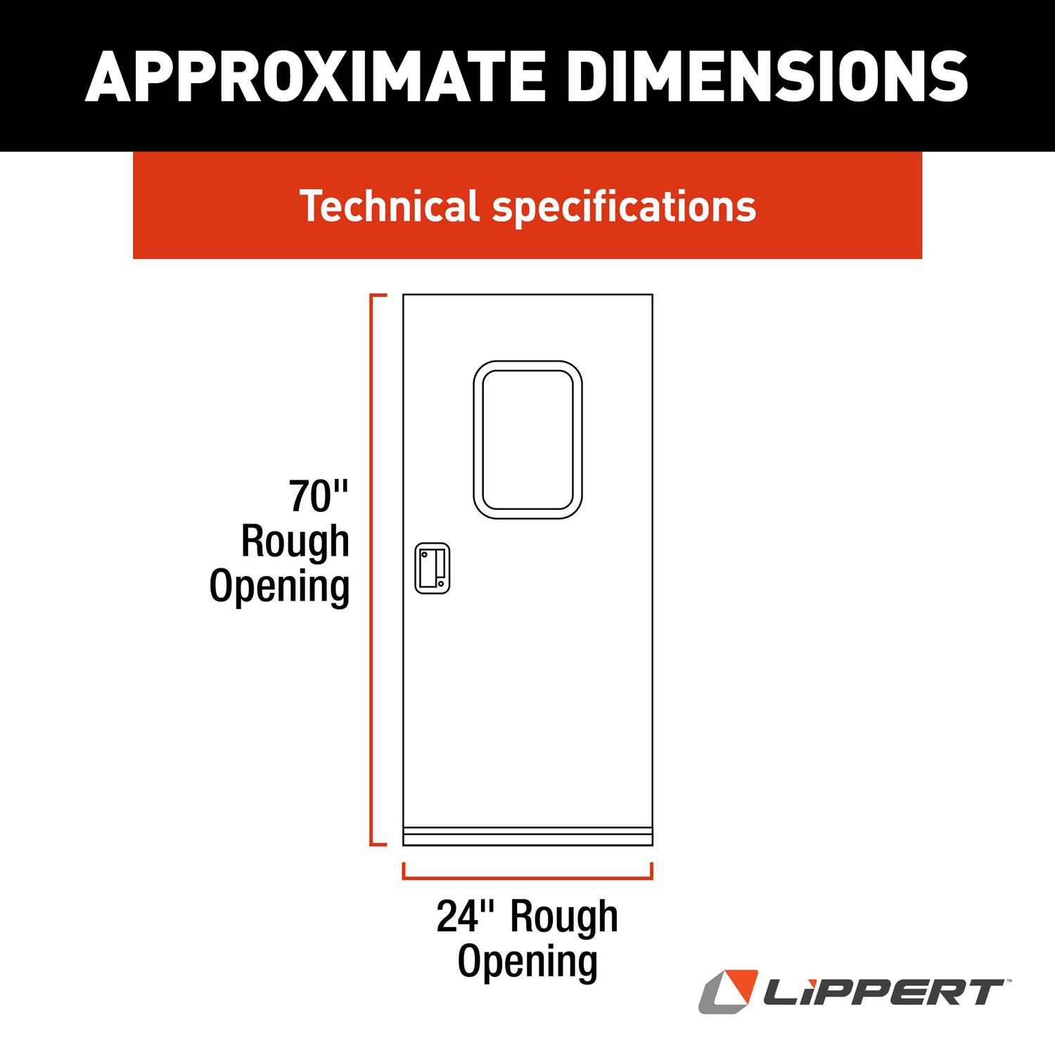 Lippert V000042628 24In X 70In Rh Square Entry Door Polar White - Image 2