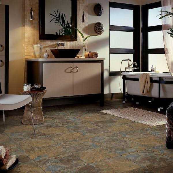 TrafficMaster Groutable 18 in. x 18 in. Slate Peel and Stick Vinyl Tile - Image 3