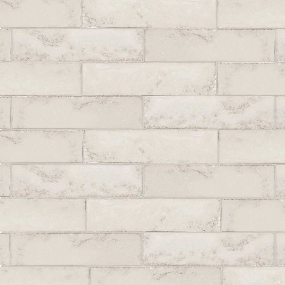 Boutique Ceramic Stone Hearth White 3-in x 12-in Glazed Ceramic Stone Look Wall Tile - Image 2