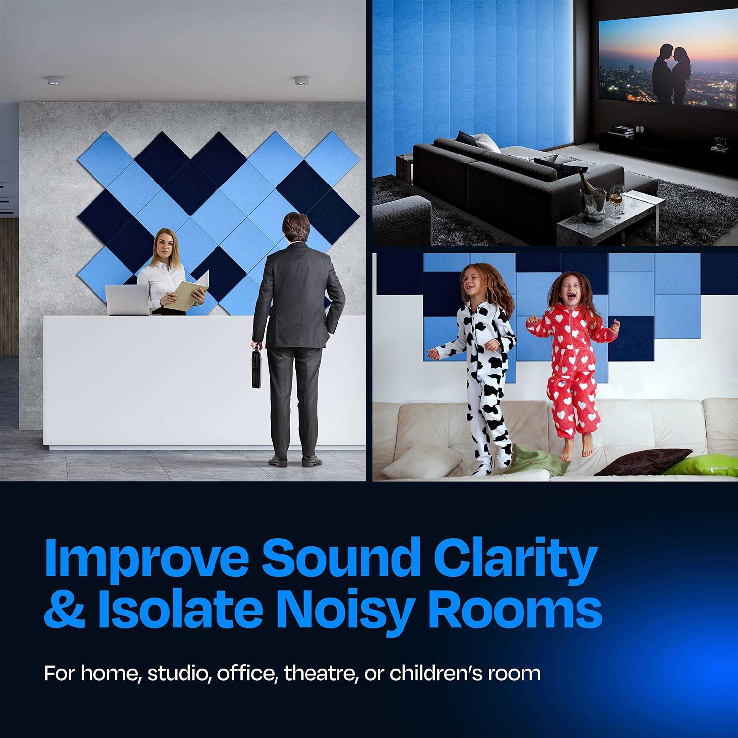 Ekkogo Acoustic Panels 12-Pack Soundproof Wall Panels X0.4'' Sound Panels High Density Sound Dampening Panels - Image 4