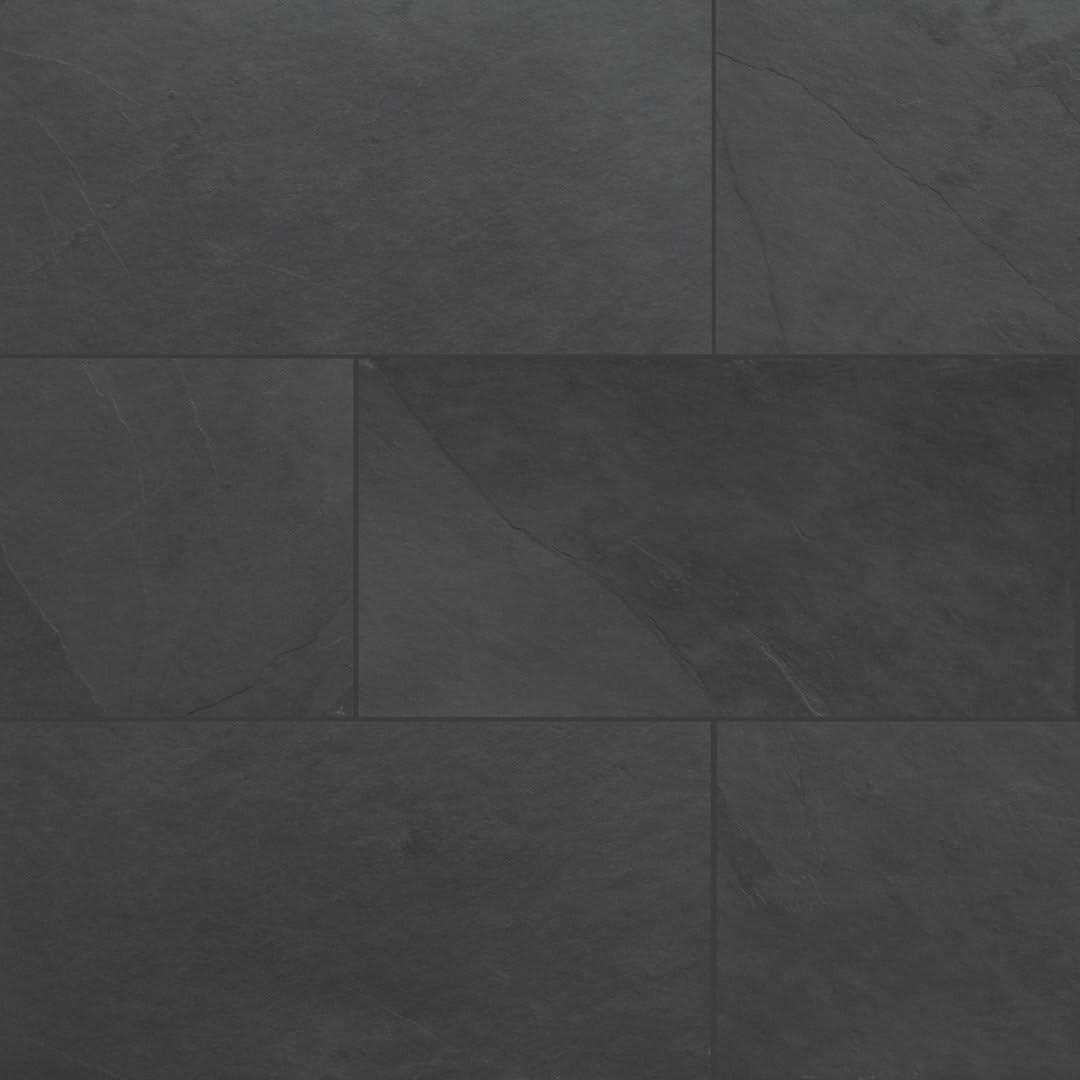 MSI Montauk Black 12 x 24 Gauged Slate Floor and Wall Tile