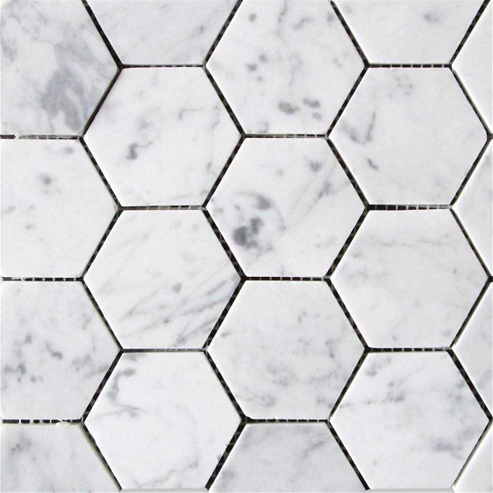 Carrara Marble Hexagon Mosaic Tile Venato Carrera - Image 3