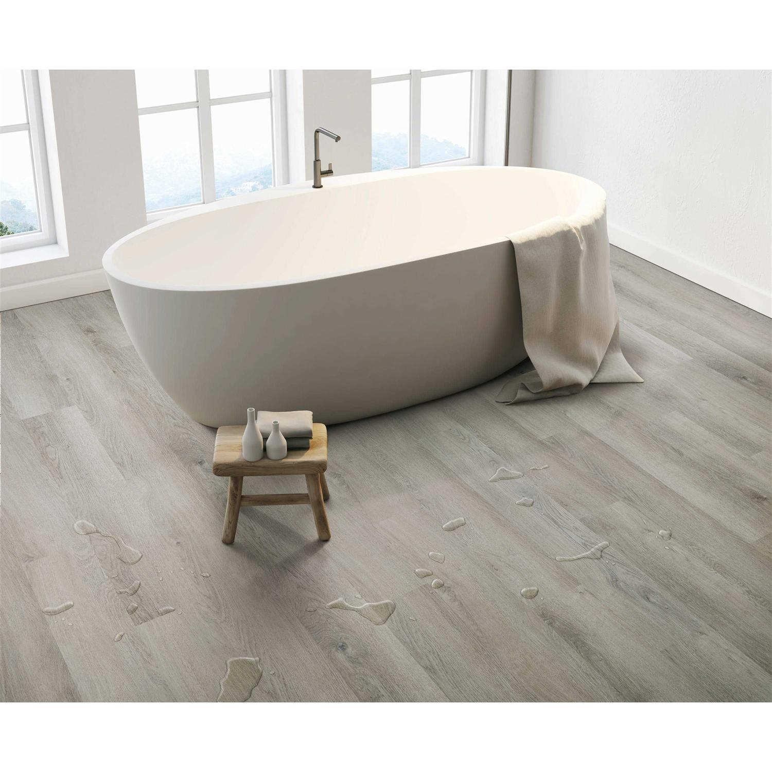 Style Selections Slate Oak 6-mil x 6-in W x 36-in L Waterproof Interlocking Luxury Vinyl Plank Flooring 813SLK01C - Image 3