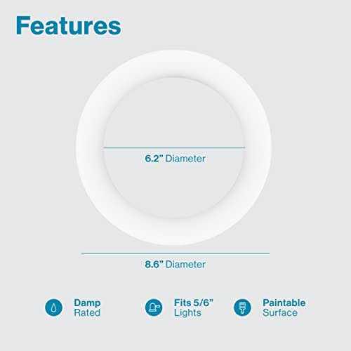 Sunco Lighting White Goof/Trim Ring 6 Inch Recessed - Image 4