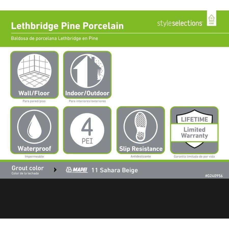 Style Selections Lethbridge Pine 8-in x 48-in Glazed Porcelain Wood Look Floor Tile 21LE09 - Image 4