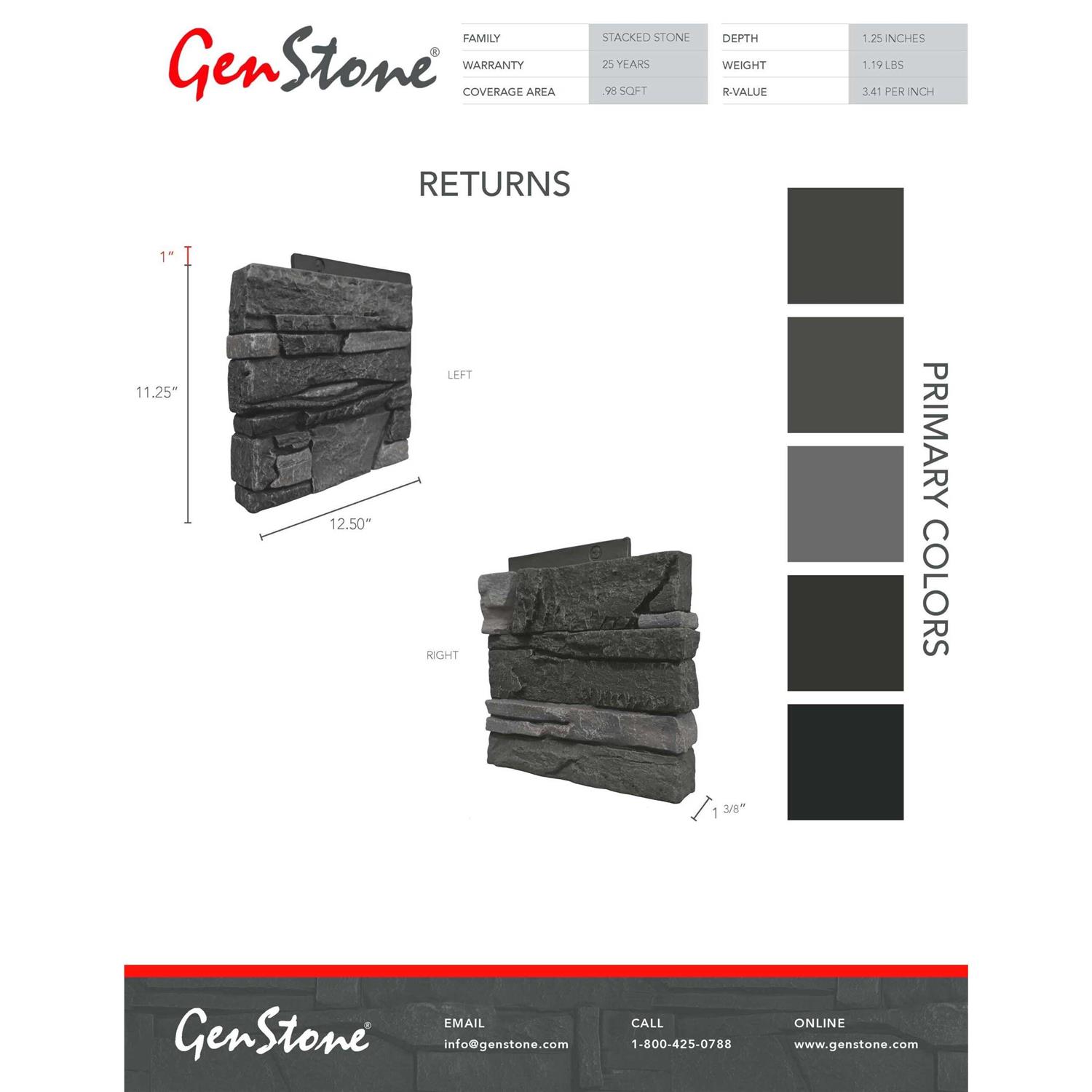 GenStone Iron Ore 12 Corner Panel Left Stacked Stone G2SSIOCPL - Image 3