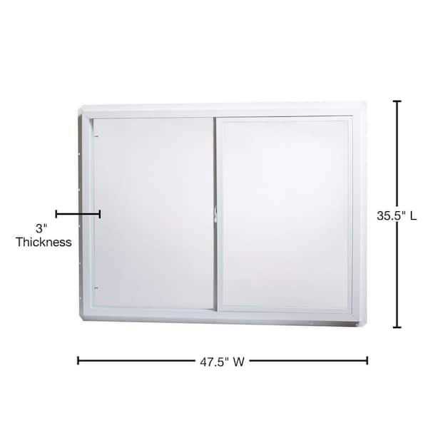 TAFCO Windows 47.5 in. x 35.5 in. Utility Left-Hand Single Slider Vinyl Window Dual Pane Insulated Glass and Screen in White - Image 3