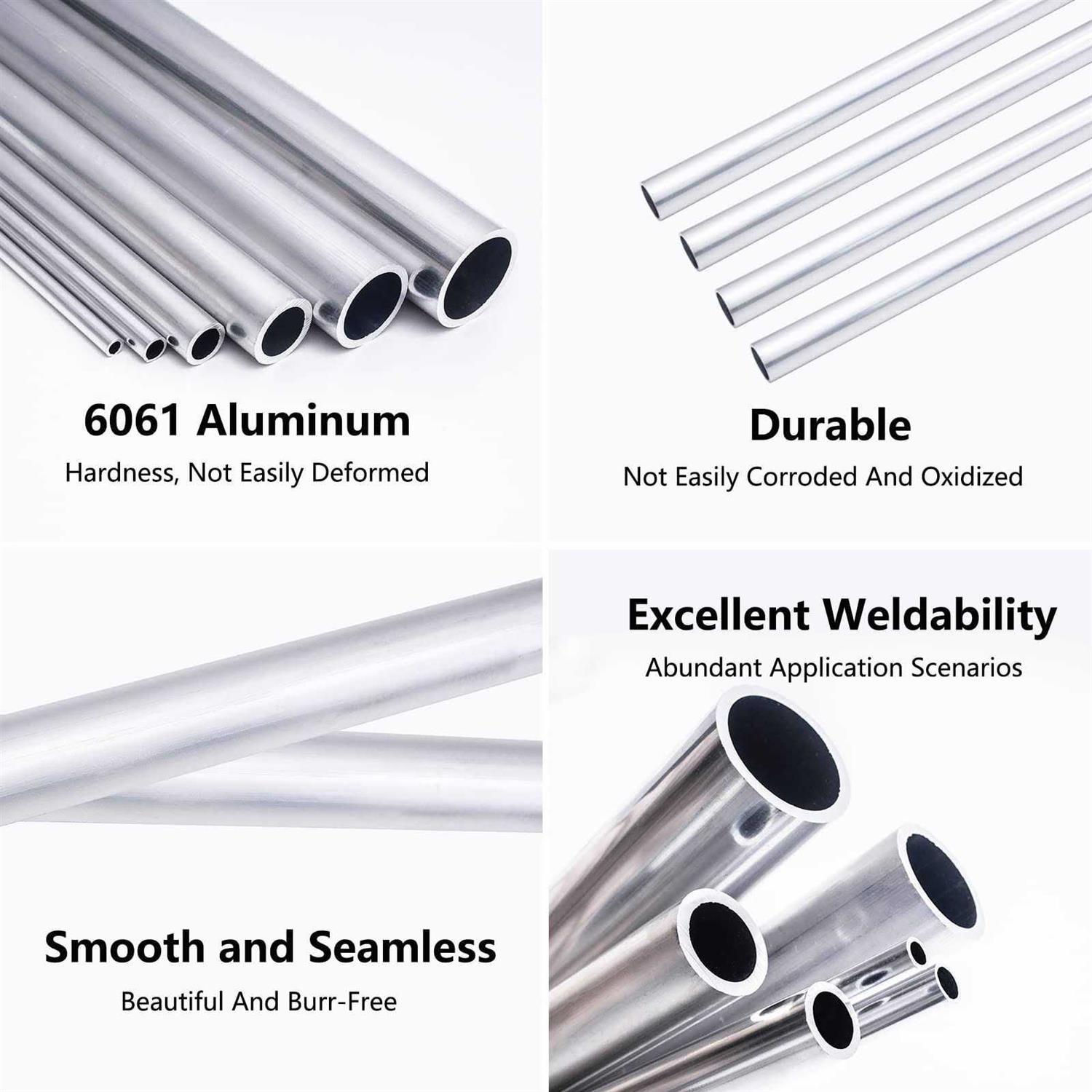 Tynulox 6061 Aluminum Tubing OD Seamless Aluminum Round Tube Wall x Length Metal Straight Pipe for Diy - Image 4