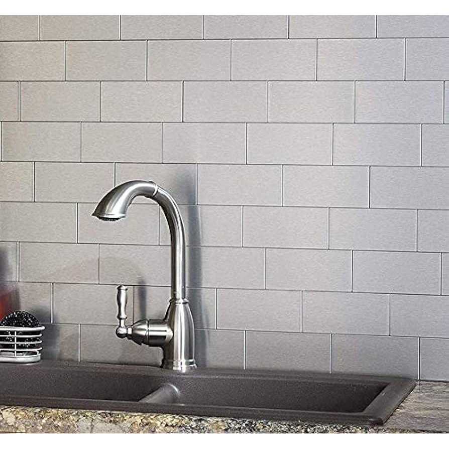 Art3d 100-Pieces Peel and Stick Stainless Steel Backsplash Self-Adhesive Metal Tiles - Image 5