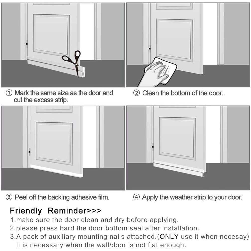 Sysmie Large Gap Door Draft Stopper, 3-2/5W Widened Door Sweep for Interior and Exterior Doors - Image 3