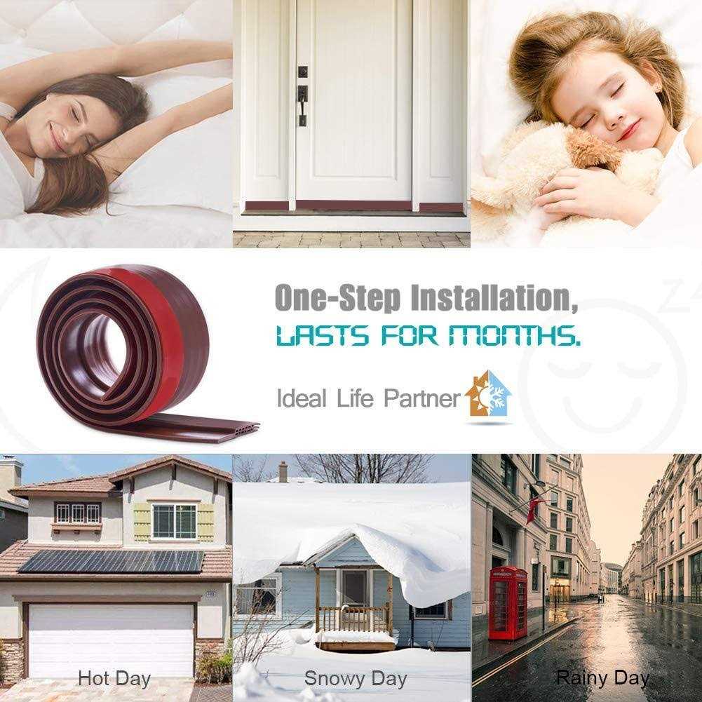 Sysmie Large Gap Door Draft Stopper, 3-2/5W Widened Door Sweep for Interior and Exterior Doors - Image 4