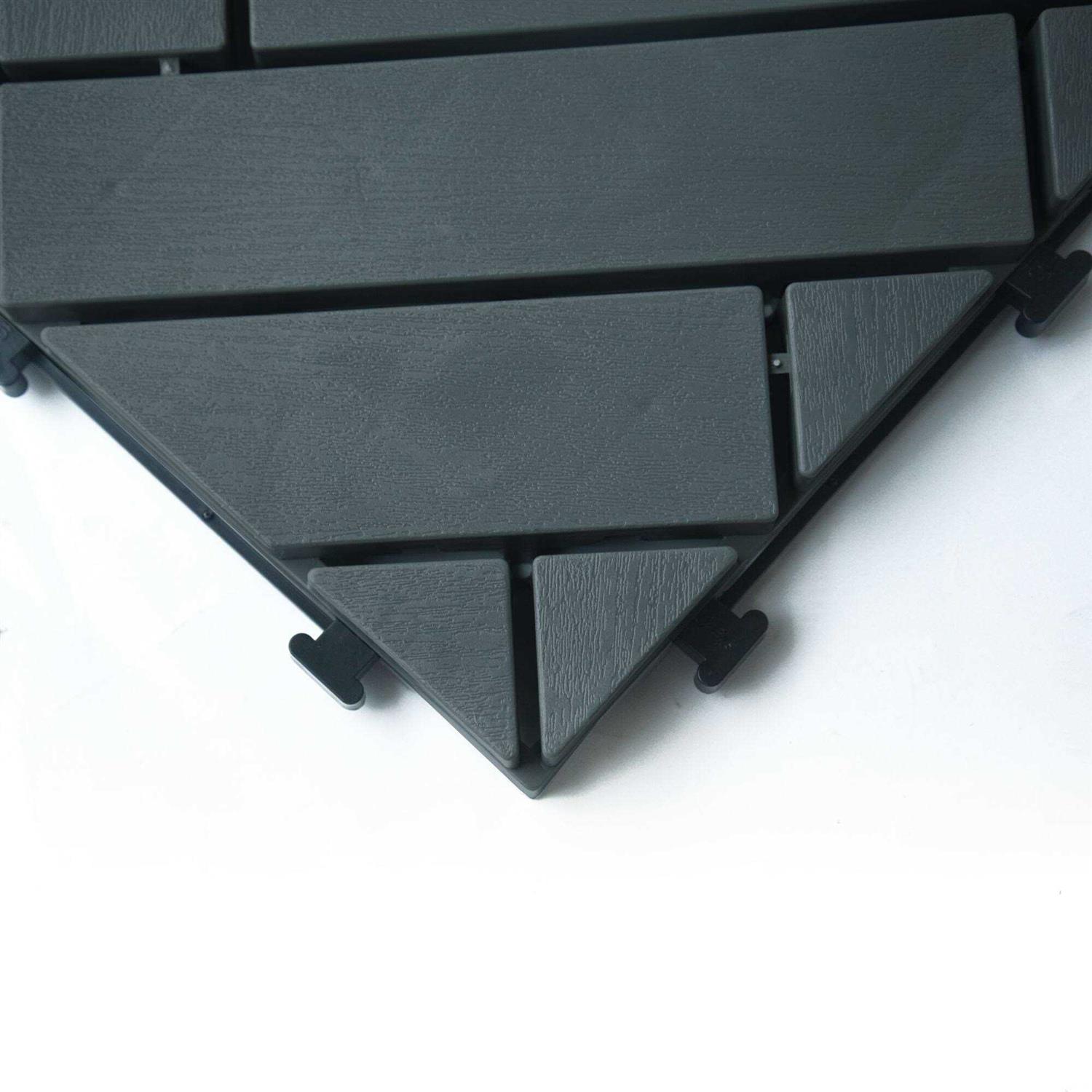 Courtyard Casual Plastic 12 x 12 Deck Tile Pack of 9 Herringbone Pattern - Image 4