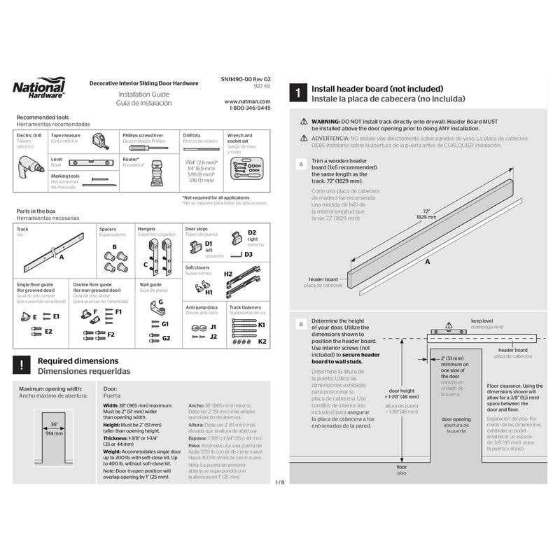National Designer Interior Barn Door Hardware Kit - Image 2