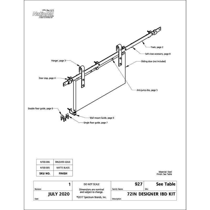 National Designer Interior Barn Door Hardware Kit - Image 3