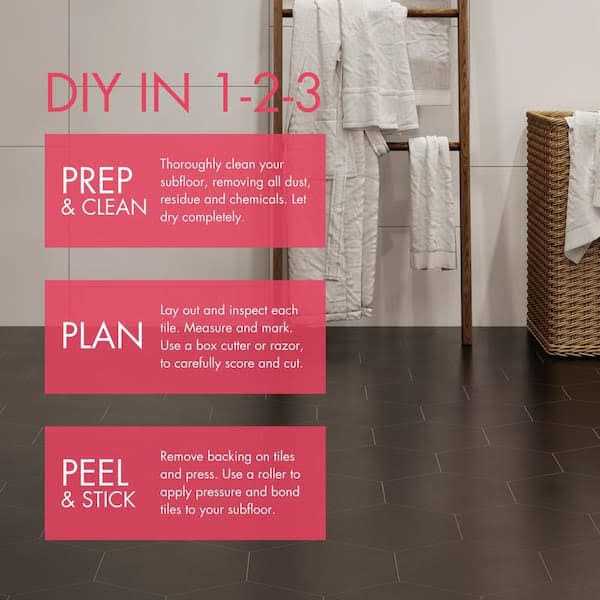 BaseCore Hex Peel and Stick Vinyl Flooring Lucida USA - Image 3