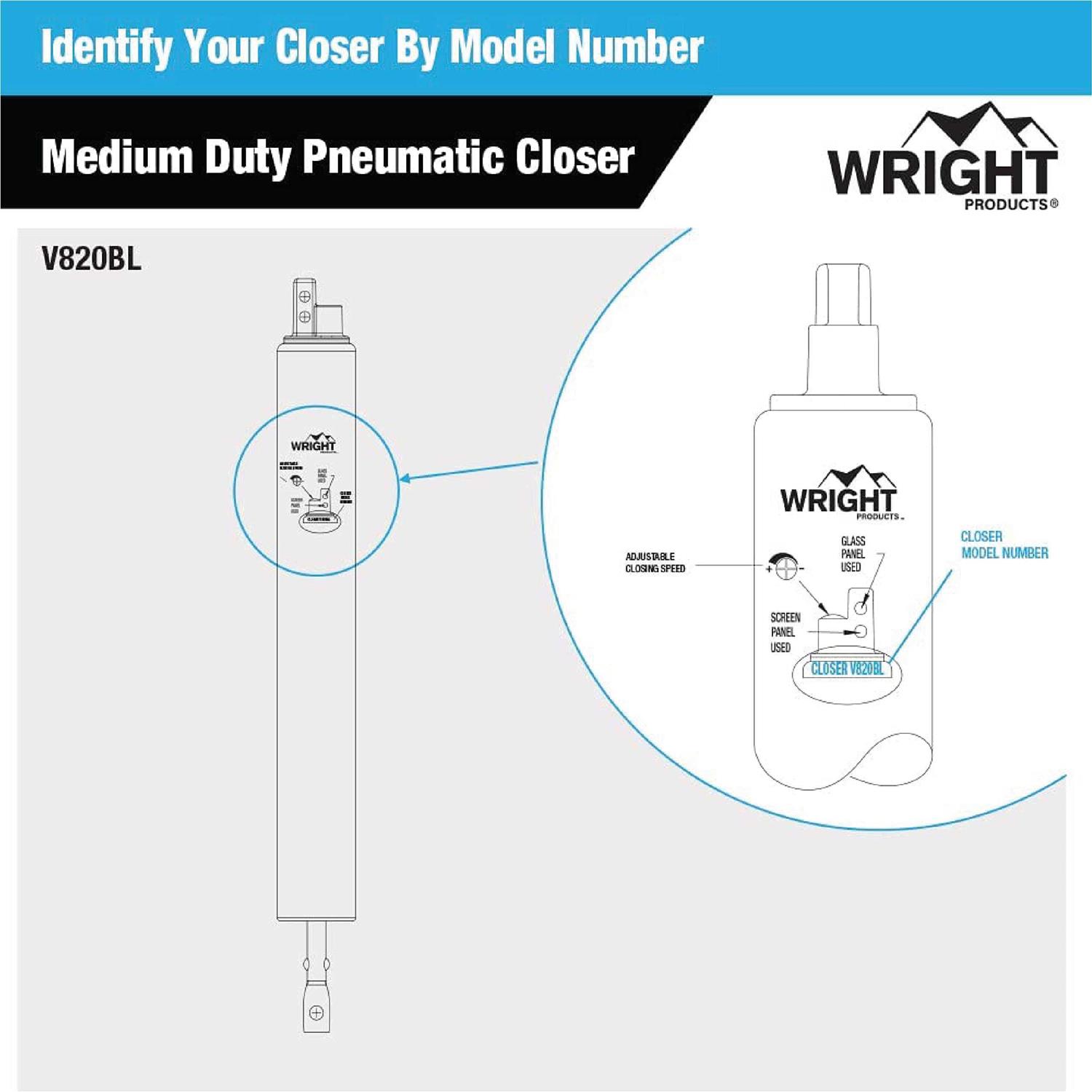 Wright Products V820BL Pneumatic Door Closer - Image 3