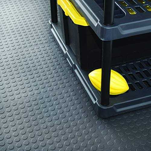 VersaTex Garage Floor 18 x 18 inch Square Plastic Coin Top Interlocking Floor Tiles for Home Gym - Image 5