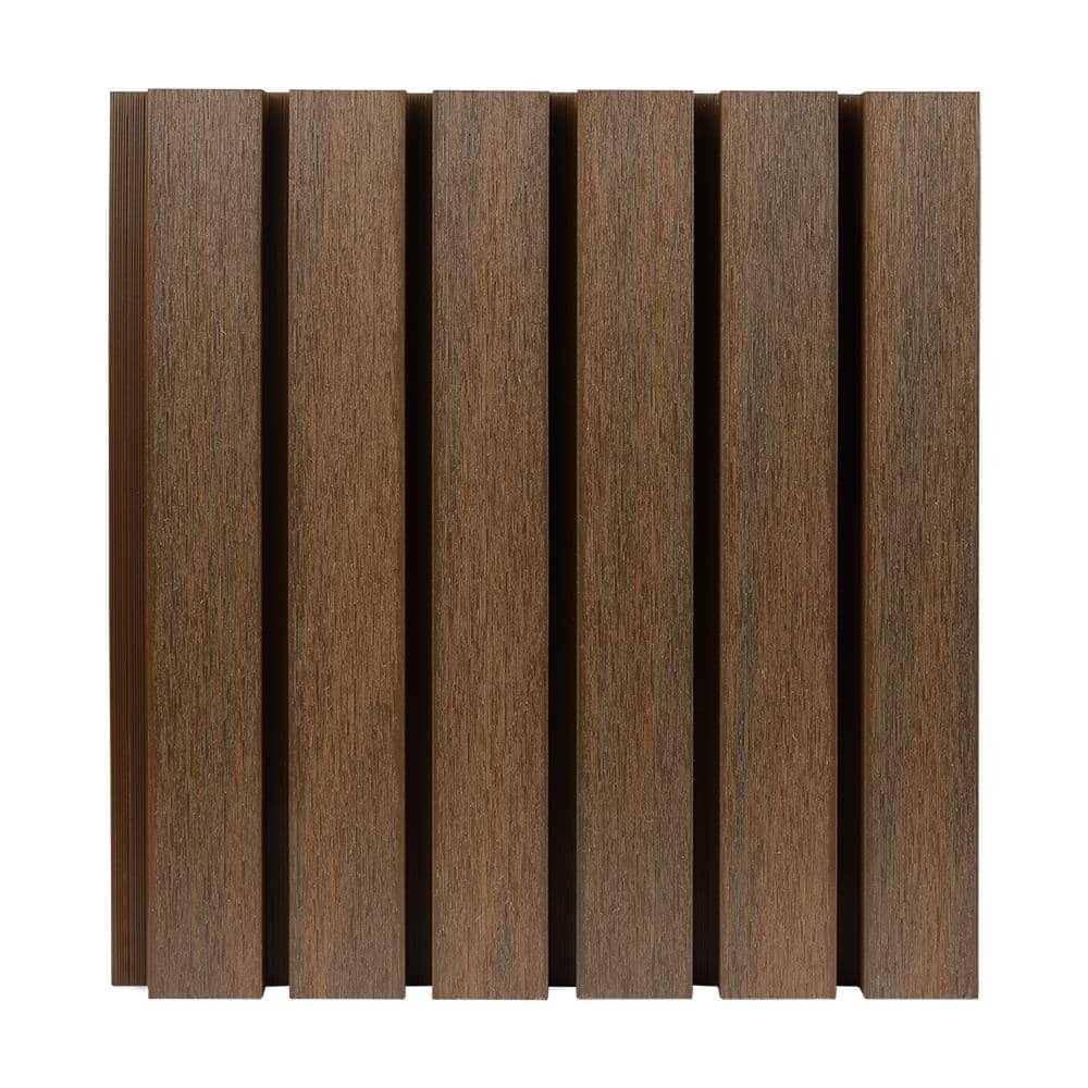 NewTechWood European Siding System 4.8 in. x 12 in. Composite Belgian Board Siding Sample Board in Brazilian Ipe