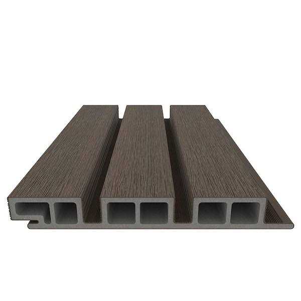 NewTechWood European Siding System 4.8 in. x 12 in. Composite Belgian Board Siding Sample Board in Brazilian Ipe - Image 2