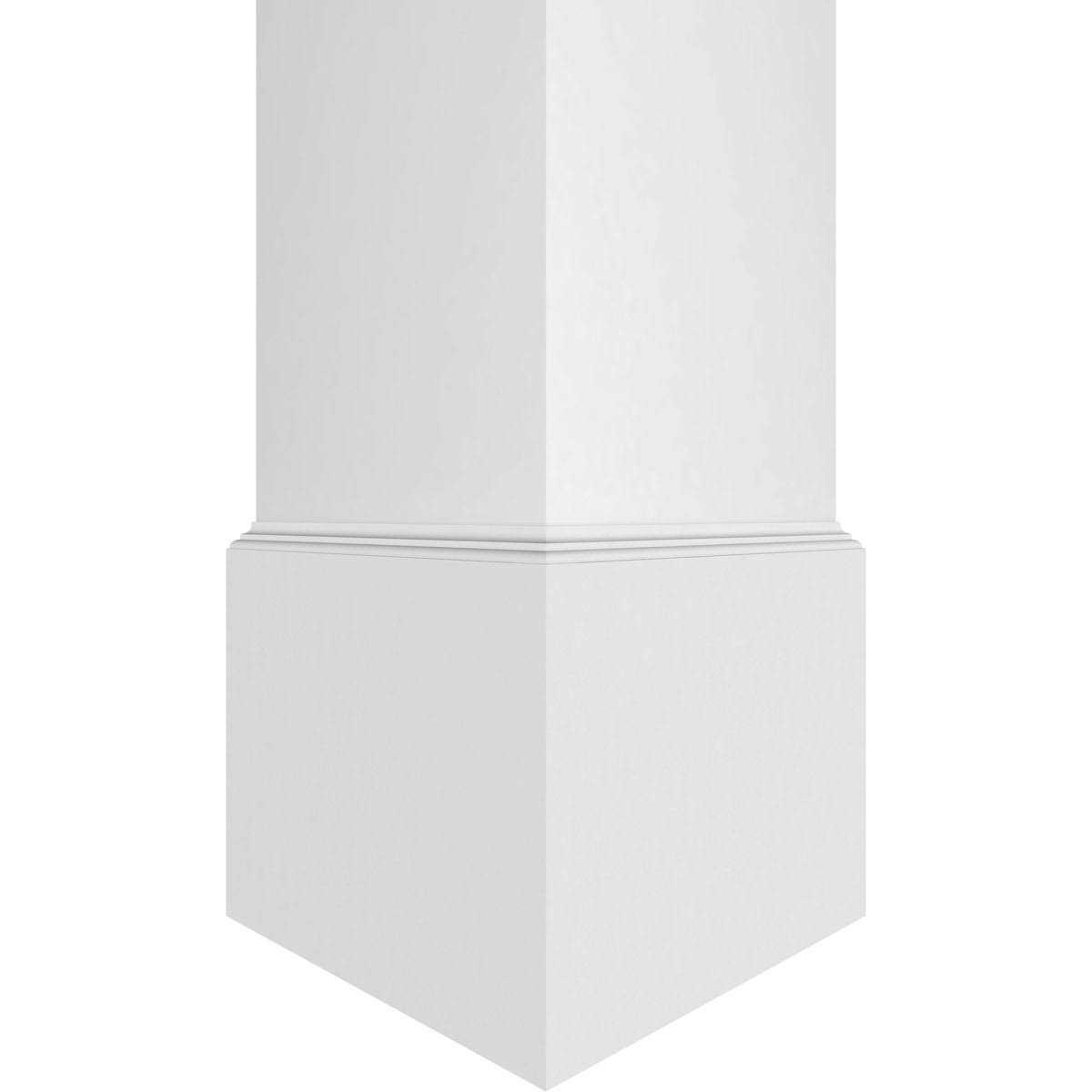 Craftsman Classic Square Non-Tapered Smooth PVC Column Kit Standard Capital & Standard Base Ekena Millwork - Image 4