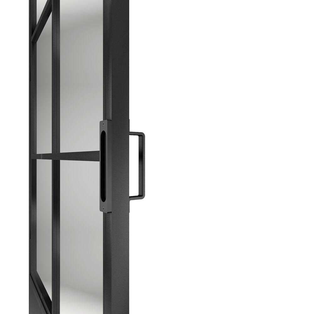 Glass and Metal Barn Door with Installation Hardware Kit Calhome - Image 4