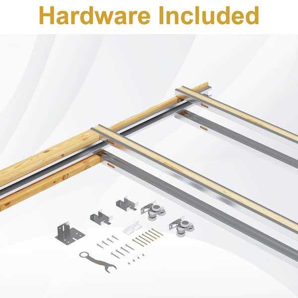 ARK DESIGN 30 in. x 80 in. 1-Lite Glass White Primed MDF Pocket Sliding Door - Image 3