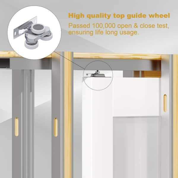 ARK DESIGN 30 in. x 80 in. 1-Lite Glass White Primed MDF Pocket Sliding Door - Image 5