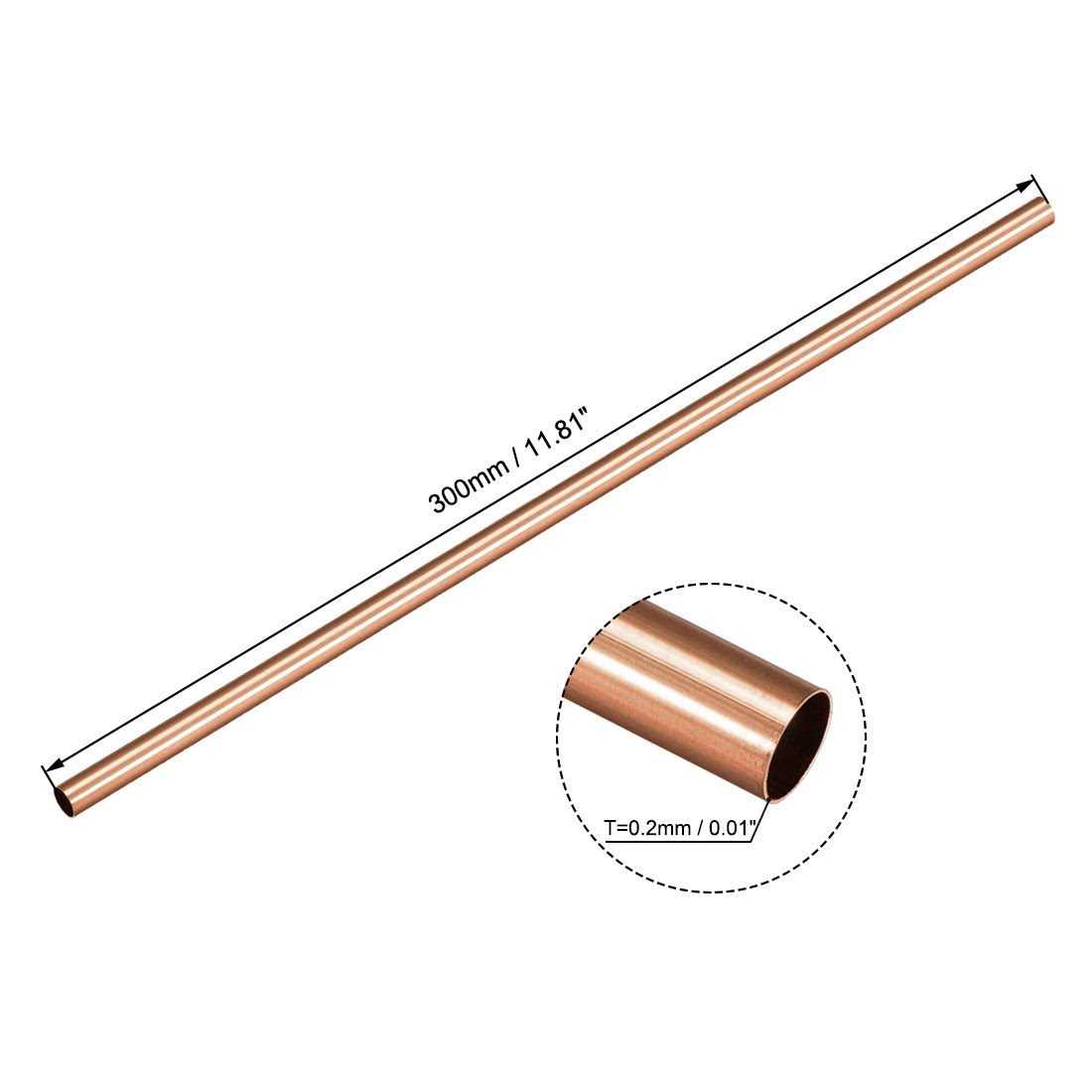Uxcell Brass Round Tube OD Wall Thickness 300mm Length - Image 3