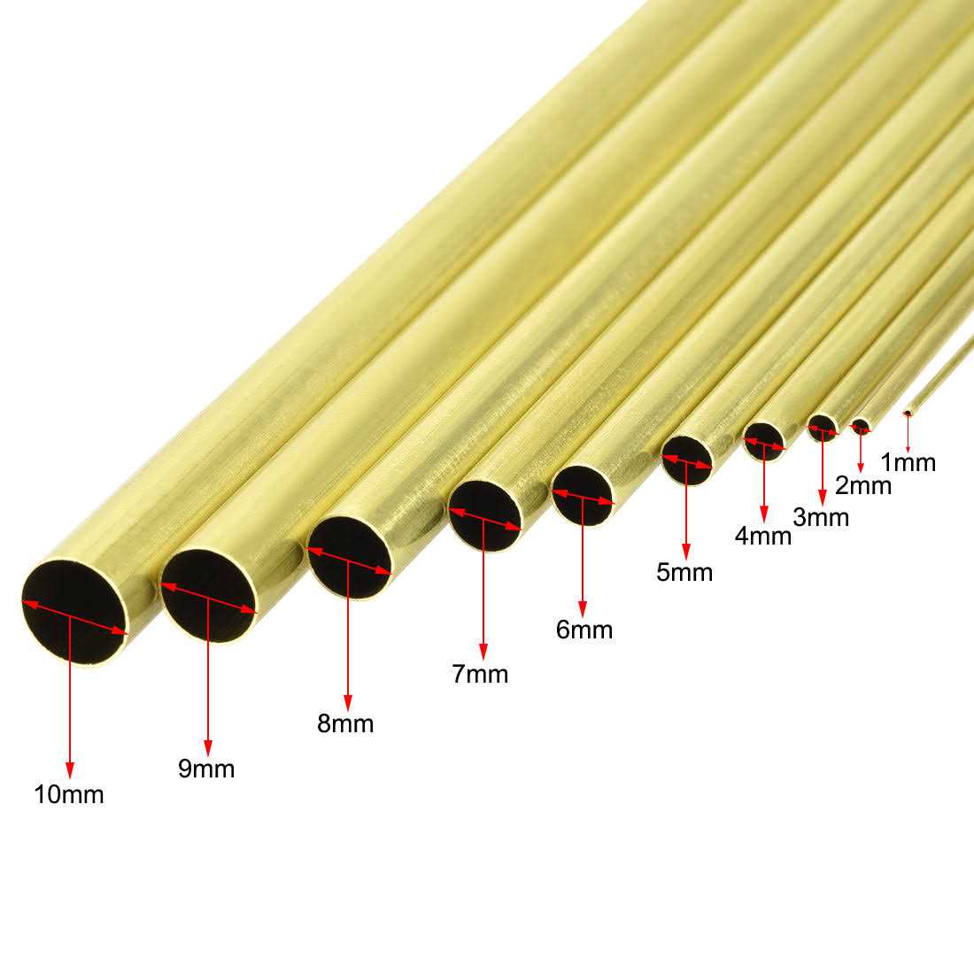 Uxcell Brass Round Tube OD Wall Thickness 300mm Length - Image 5