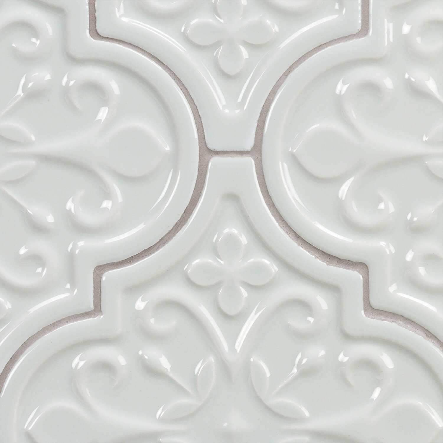 Ivy Hill Tile Byzantine Florid Arabesque Alice Blue Ceramic Wall Tile - Image 3