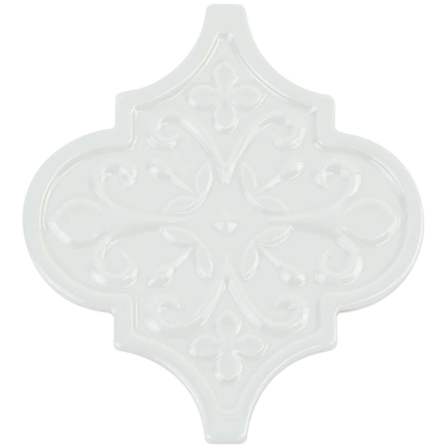 Ivy Hill Tile Byzantine Florid Arabesque Alice Blue Ceramic Wall Tile - Image 4