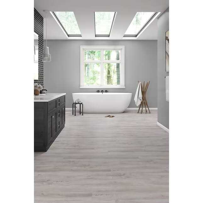 Style Selections Charleston Oak 12-mil x 7-in W x 48-in L Waterproof Interlocking Luxury Vinyl Plank Flooring LWD6909SS - Image 5
