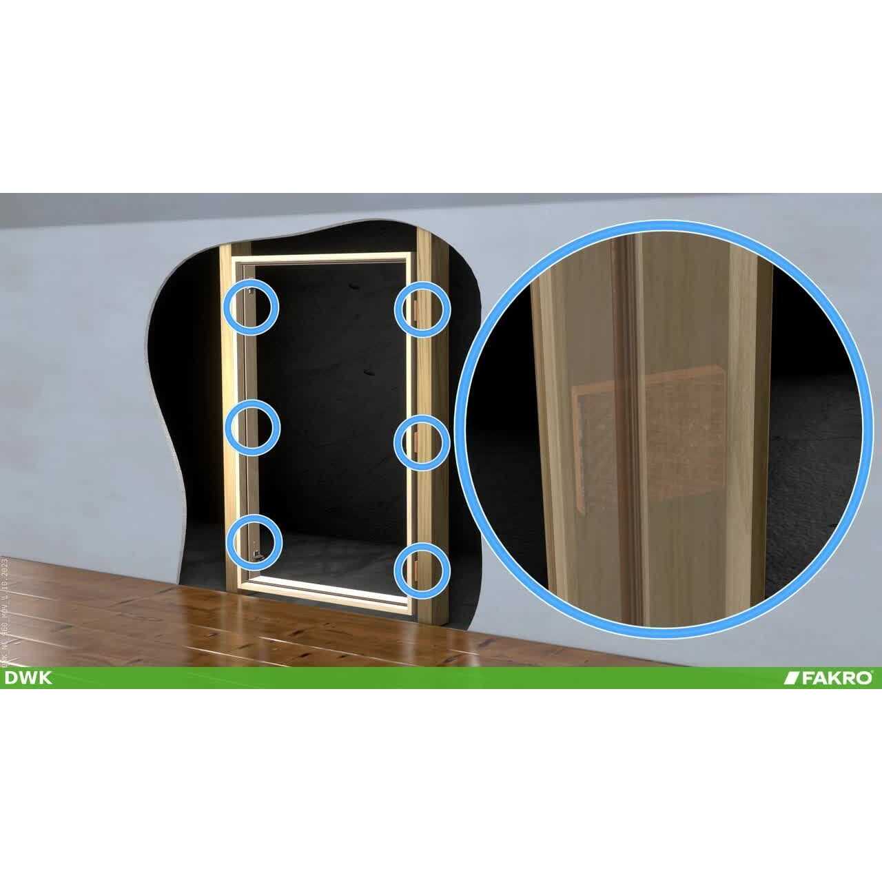 Fakro DWK Wall Hatch 21 in. x 31 in. Wooden Insulated Access Door - Image 3