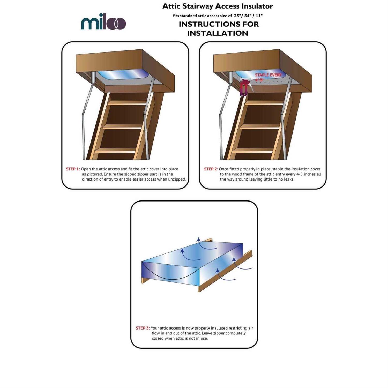 Attic Stairs Insulation Cover for Pull Down Stair 25 x 54 x 11 - Image 5