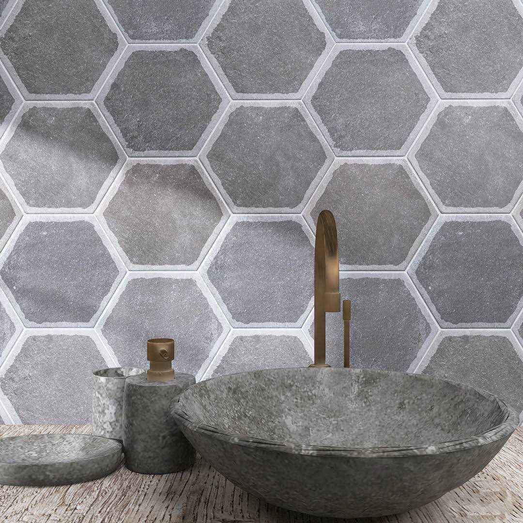MOLOVO Dakota Hexagon 7.87 in. x 9.45 in. Matte Porcelain Floor and Wall Tile - Image 2