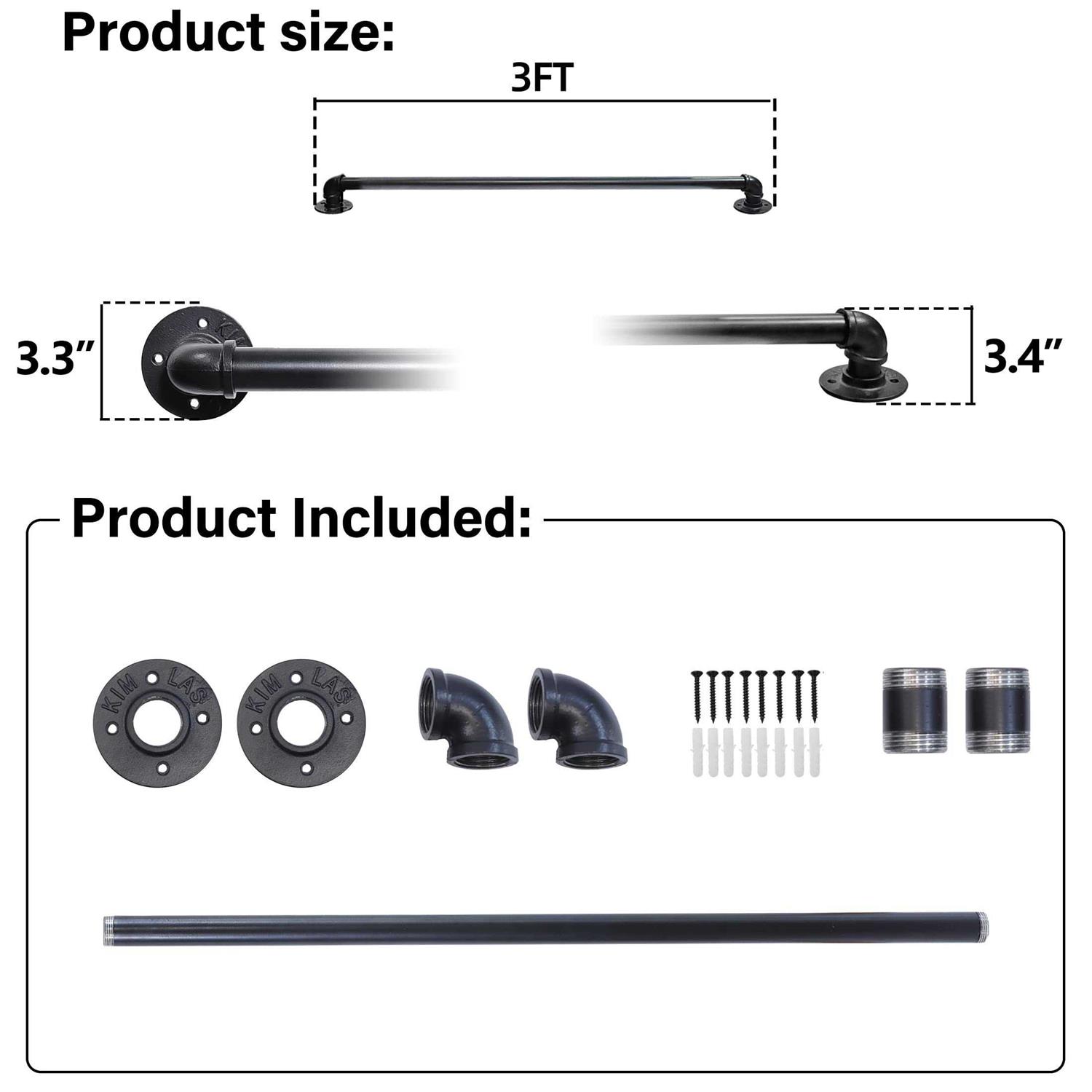 Toriexon Staircase Handrails Galvanized Steel Stair Railing Easy to Install - Image 4