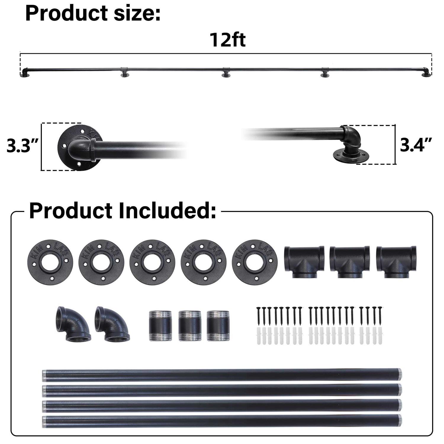 Toriexon Staircase Handrails Galvanized Steel Stair Railing Easy to Install - Image 4