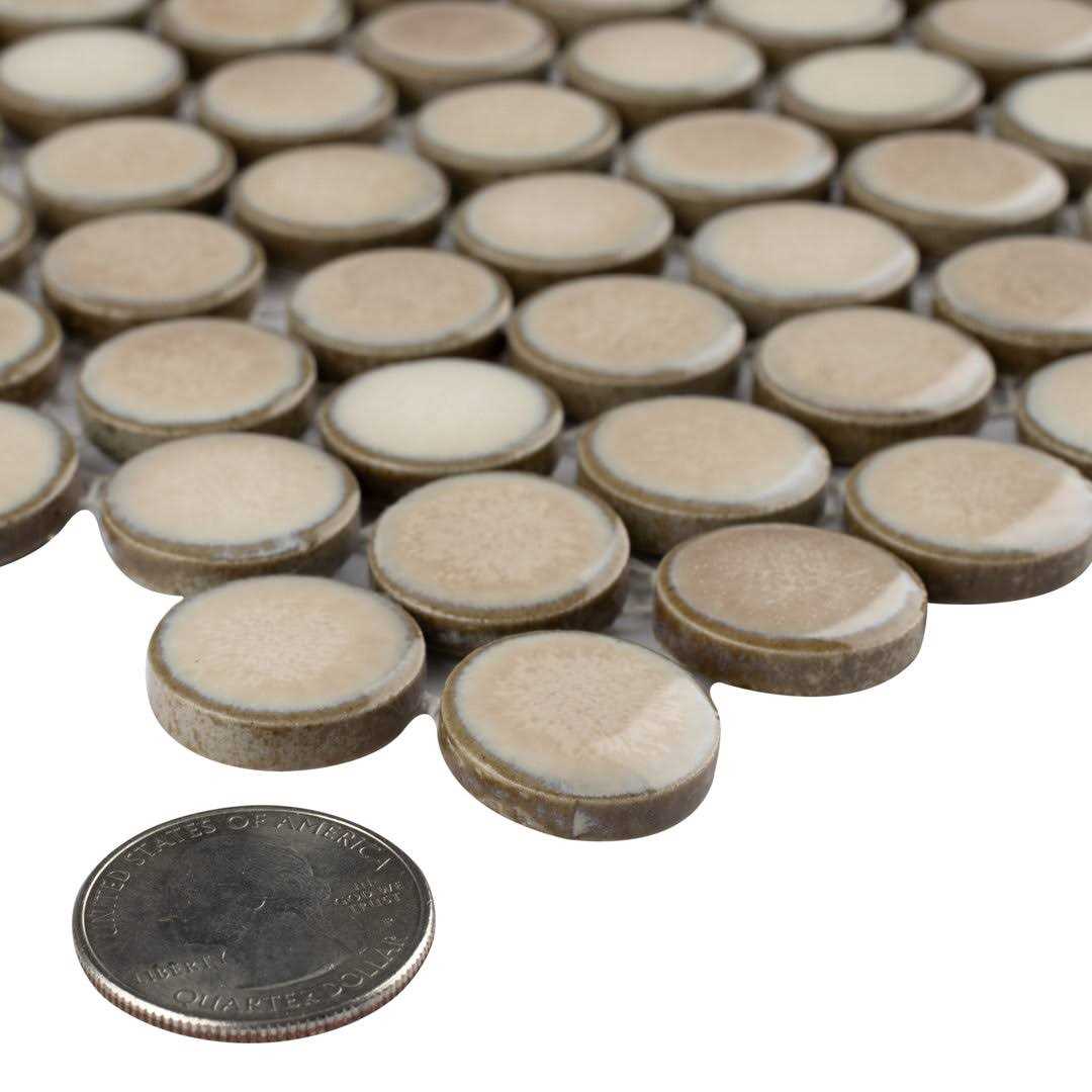 Merola Tile Hudson Penny Round Porcelain Mosaic Tile - Image 2
