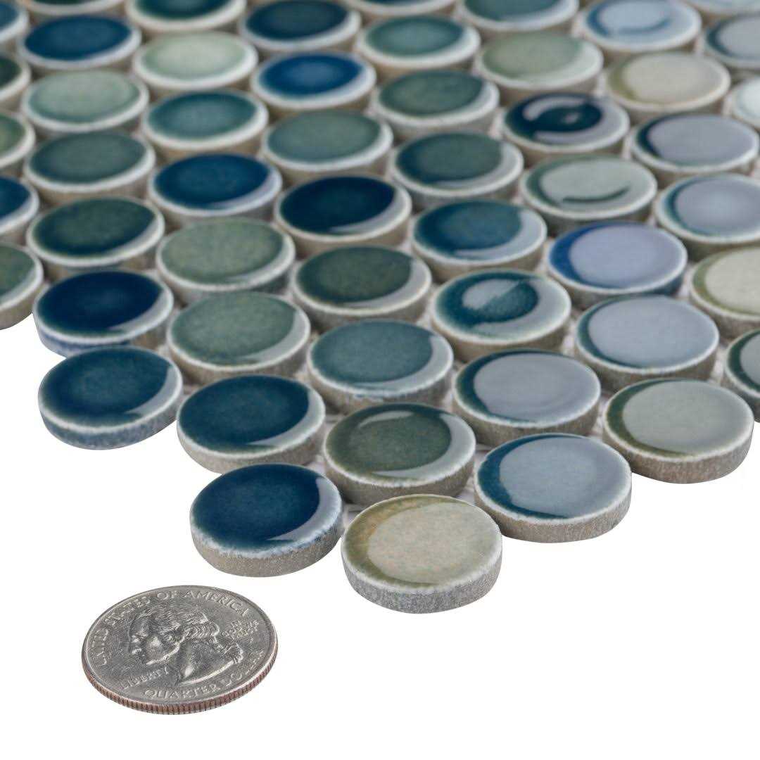 Merola Tile Hudson Penny Round Porcelain Mosaic Tile - Image 4