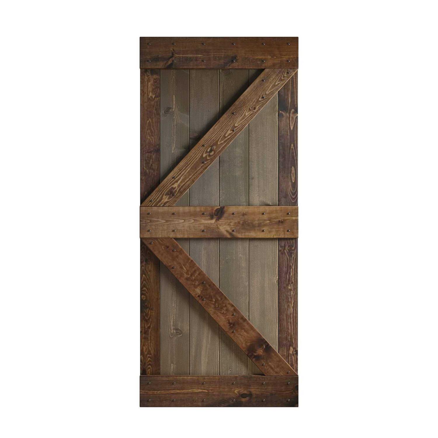 Coast Sequoia 84in K Series Multi-Color Pine Wood Sliding Barn Door Without Hardware Kit - Image 3