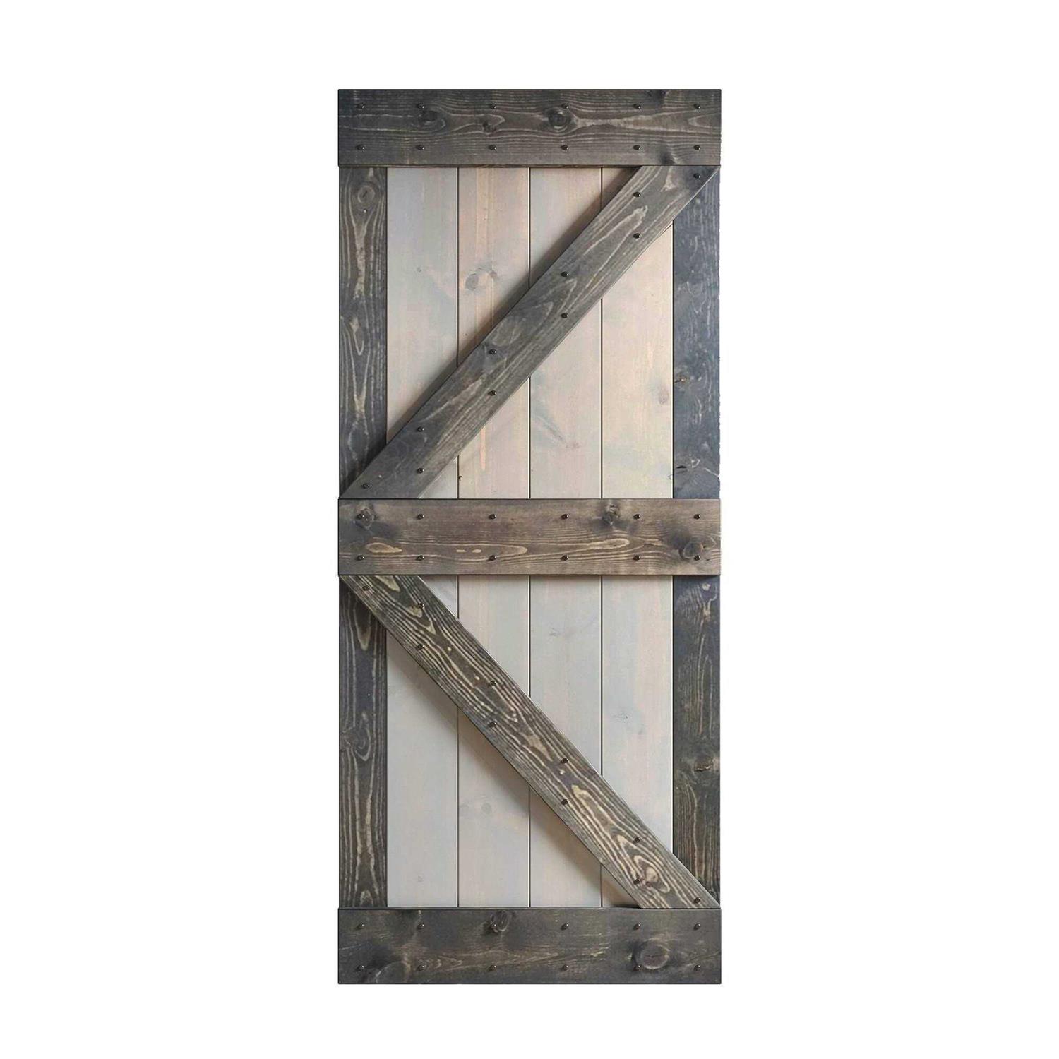 Coast Sequoia 84in K Series Multi-Color Pine Wood Sliding Barn Door Without Hardware Kit - Image 4
