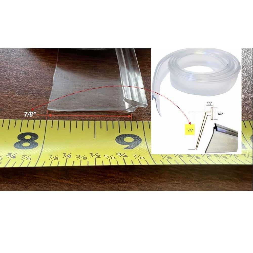 soikoi Gordon Glass Clear Vinyl Framed Shower Door Drip Sweep Wipe Seal Angled - Image 4