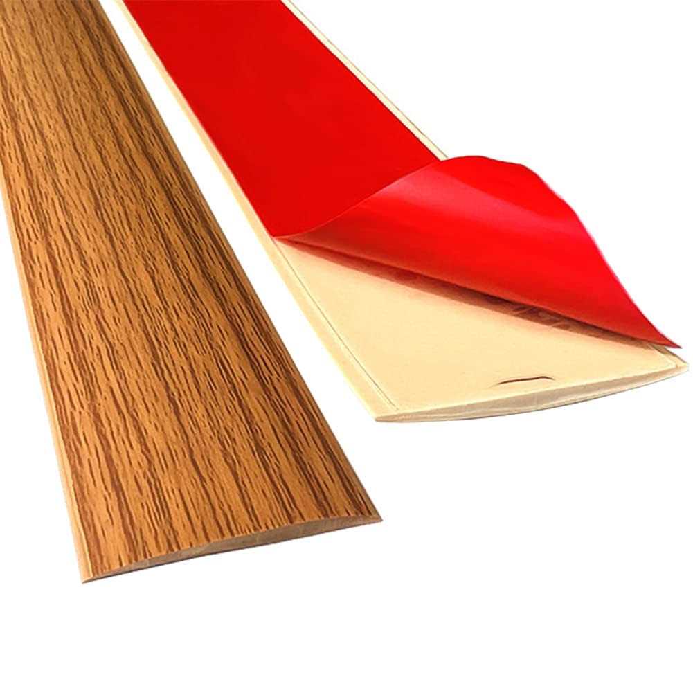Pano Floor Transition Strip Self Adhesive Laminate Floor Strip Threshold Seam Cover Strip Vinyl Door Floor Trim Elegant Wood Grain Design 2 Wide