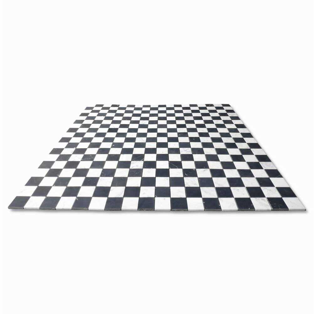 Marble Online Checkerboard Carrara White Honed Marble Wall Floor Mosaic Tile - Image 4