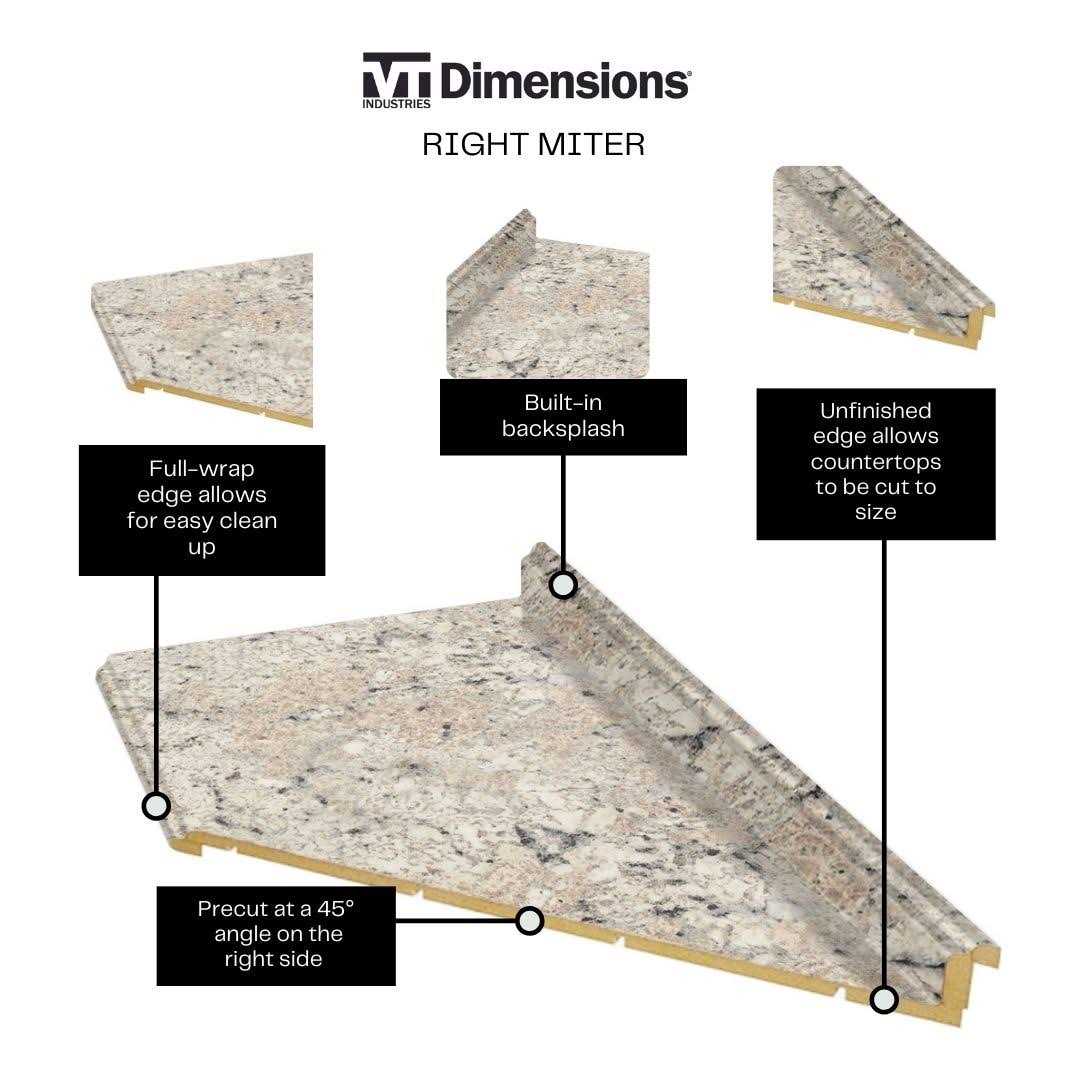 VT Dimensions Formica 25.5-in x 4.5-in Ouro Romano - Image 3