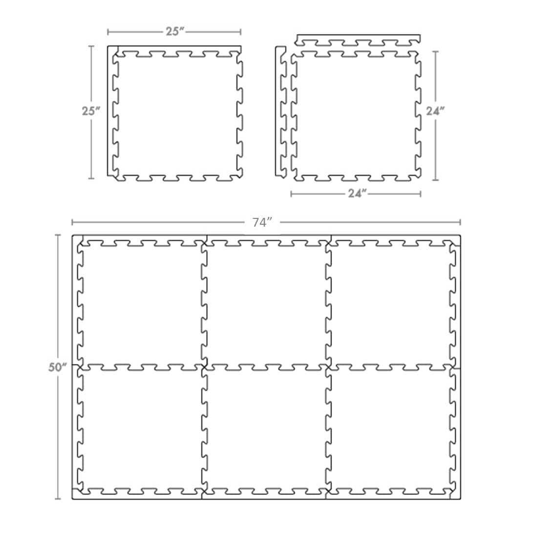 Survivor SportFloor Eco-Lock Isometric 24 in x 24 in x Rubber Gym/Weight Room Flooring Tiles - Image 4
